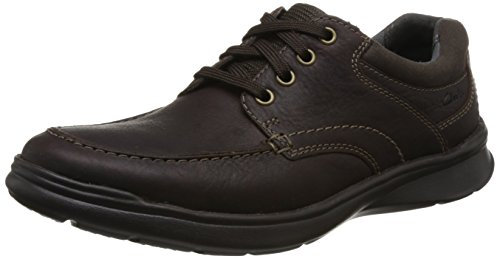 Clarks Cotrell Edge Mens Wide Fit Casual Shoes 8 Brown Oily
