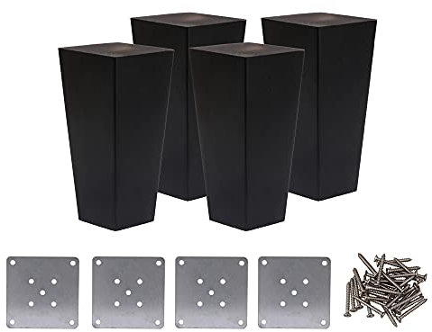 SHANOER 4PCS 120mm Height Sofa Legs Oak Wood Furniture Legs Couch Dresser Armchair Feet Black