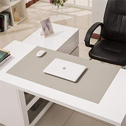 LL-COEUR Büro Leder Mauspad Multifunktional Schreibtischunterlage Wasserdicht Mausmatte Dick 3.5mm (Grau, 800 x 500 x 3.5 mm)