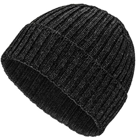 Weiche Damen & Herren Alpaka Mütze aus 100% Alpaka Wolle in 10 Farben - Hochwertige Winter Strickmütze/Beanie Wollmütze von HansaFarm, Anthrazit - NFA14, Einheitsgröße