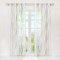 HongYa 1er-Pack Voile Gardine Transparenter Vorhang mit Ösen Wellen Druck H/B 175/140 cm Creme Braun