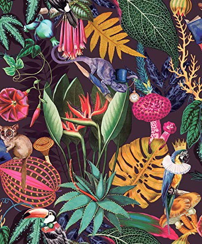 Wonderland Jungle Exotic Wallpaper Holden Plum Animals