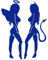 Decus Engel und Teufel Frauen sexy L 0233 (blau) // Sticker OEM JDM Style Aufkleber