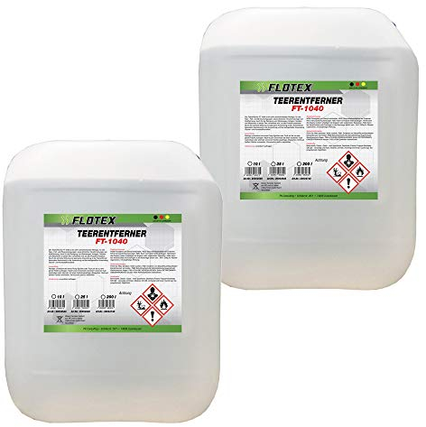 Flotex Teerentferner, 2 x 10L Teerreiniger löst Teer, Fett, Bitumen und Öl Rückstände