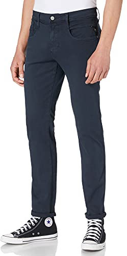 Replay Herren Jeans Anbass Slim-Fit Hyperflex Colour X-Lite mit Stretch, Blue 010 (Blau), 30W / 32L