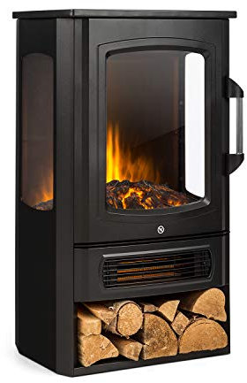 Klarstein Cheminée Electrique d'Intérieur, Chauffage Electrique de 2000W, Fausse Cheminée Decorative avec Effet Flamme en LED, Programmable, Minuterie, Thermostat Réglable