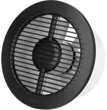 EUROPLAST Ø 150mm Bad-Lüfter - Fan zur Belüftung in Bad und WC gegen Feuchtigkeit - Leise Ventilator - Kunststoff - Anthrazit