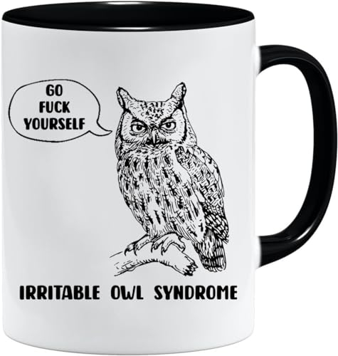 Acen Merchandise Rude Mug | Irritable Owl Syndrome | Birthday Gifts for Women | Novelty Gag Gift | Adult Humour Rude Funny Gift | Stocking Filler