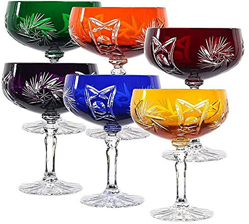 CRISTALICA Sektglas Sektschale Sektkelch Schleuderstern 6er Set 200ml