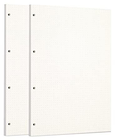Zelten Loose Leaf Punched Paper Refills Paper for 6 Hole Binder Personal Organizer Diary Notebook Refillable Planner (Dotted,A4/4 Hole)