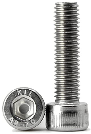 M6 x 70mm 15PCS vis cylindrique à six pans creux selon la norme,acier inoxydable 304 Entièrement Filetée Boulons