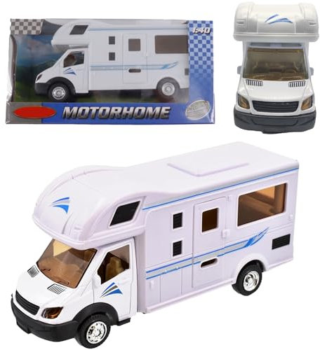 D.A.Y. Republic 1:40 Scale Motorhome - Diecast White Camper Van Toy, Realistic Features, Great for Kids Gifts, Scale Toy for Boys and Girls
