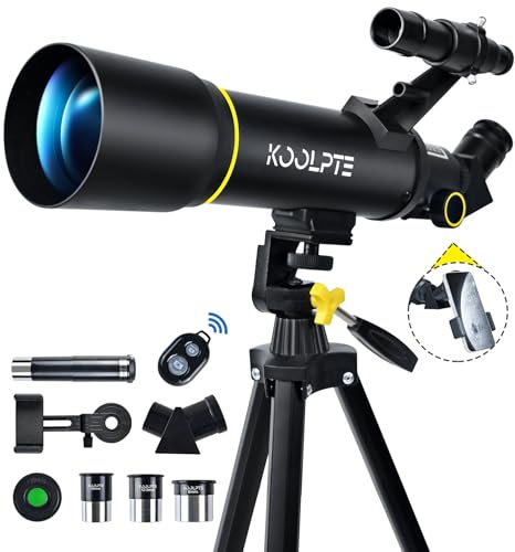 Telescope, 70mm Aperture 400mm AZ Mount Astronomical Refracting Telescope (20x-200x) for Kids & Adults, Portable Travel Telescope with Tripod Phone Adapter, Carrying Bag, Remote Control, Easy to Use