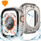 Goton 2 in 1 wasserdichte Hülle für Apple Watch Ultra 2 2024 Displayschutzfolie 49 mm, 360 Schutzglas Gesichtsabdeckung Hard PC Bumper + Rückseite Rahmen für iWatch Ultra Zubehör 49 mm, Titan