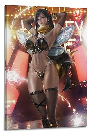 VZRSQZK Game Final Fantasy Bee Tifa Poster, dekoratives Gemälde, Leinwand, Wandposter und Kunstdruck, modernes Familienschlafzimmer-Dekor-Poster, 60 x 90 cm