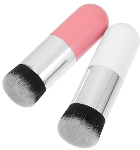 Housoutil 2pièces Pinceaux Maquillage Poudre Et Fond De Teint Poils Synthétiques Souples Réutilisables Kit Pour Application Rapide Et Confortable