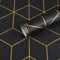 Timeet Peel and Stick Wallpaper Black and Gold Self Adhesive Wallpaper Geometric Contact Paper Sticky Back Vinyl Texture Wall Covering Removable Decorative Film 44x300cm