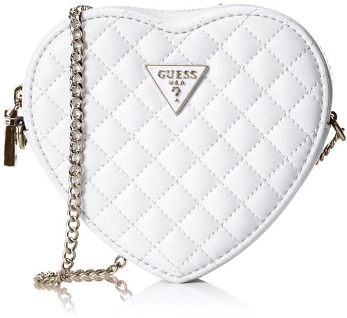 GUESS Rianee Quilt Heart Bag, Mehrfarbig, Weiß, Einheitsgröße