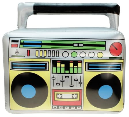 5X Aufblasbarer Radio & Ghettobaster - Accessoire an Fasching & Karneval - 80er & 90er Partys für Kostüme