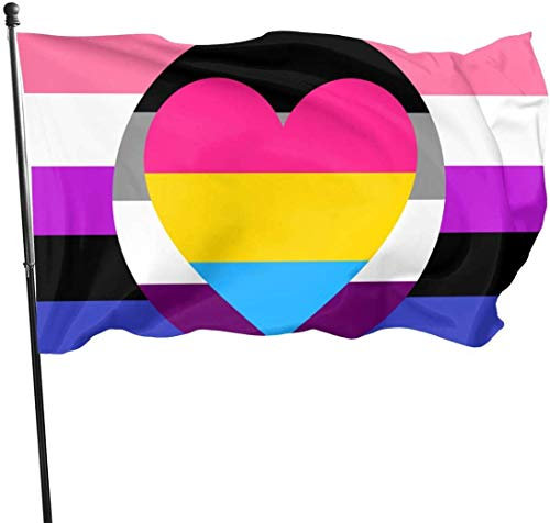 Hofflagge, Banner, Genderfluid Pansexuell, Asexuell, Asexuell, As, Pride, Flagge, Thema, Willkommens-Party, Outdoor-Dekoration, Ornament, Picks, Haus, Garten, Hof, Dekoration, 90 x 152 cm