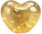 G. Wurm Dekoleuchte Herz Glas Gold, Herz Lampe mit LED Lichterkette, Dekolampe, Tischleuchte, Herzlampe