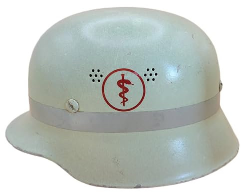 Generisch Feuerwehr Helmkennzeichnung/Helmaufkleber - Mit Äskulapstab (Sanitäter, Sanitätshelfer, medizinische Ausbildung) (2 St. - Reflexrot)