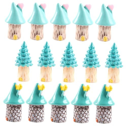 BESTonZON 15 Stück Mikro Landschafts Baumhaus Dekoratives Baumhaus Schmücken Mini Kunsthandwerk Dekorative Verzierung Foto Requisite Miniatur Harz Baumhaus Garten Kleine