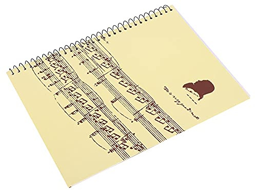 Musikanteckningsbok 50 Sidor, A4 Notbok för Låtskrivare och Amatörer, Gult Notmönster