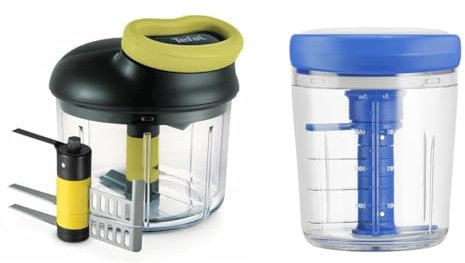 Tefal Hachoir manuel 5 secondes 900 ml + lames, Purée, Hacher, Découper, Mixer & Jamie Oliver par Tefal K1644344 Chop & Shaker | sans électricité | capacité : 450 ml | multi-hachoir | hachoir