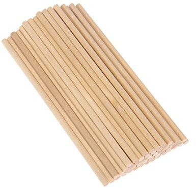 CORHAD DIY Building Kit 200pcs Wooden Round Dowel Rods Craft Sticks Woodworking Supplies Toy Model Materials 15x0.5cm