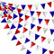 32Ft Bleu Argent Rouge Tissu Guirlande Brillant Fanion Bannière Drapeaux Français banderoles Décoration de fête pour Anniversaire Bapteme Fiançailles Mariage Thème Pirate Décor de Fête Suspendue