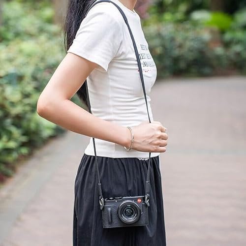 Genuine Leather Camera Half Case With Handle Grip For D-LUX8 LUX8 Protect Cover (Black Case + Strap Kit)