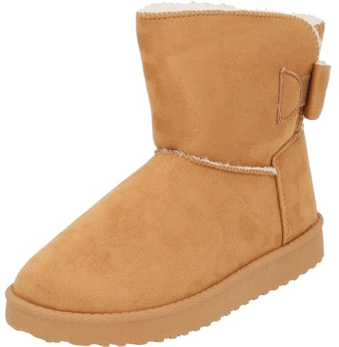 Palado Winterstiefel Damen Yesrona - bequeme Ankle-Boots - warm gefütterte Boots - modische Stiefel Beige UK9 - EU42