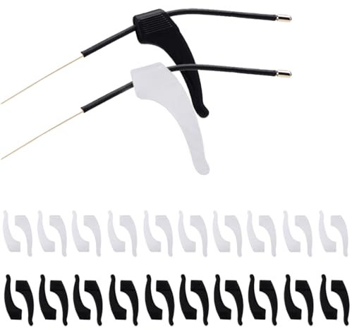 20 Stück 10 Paar Brillenhalter Ohr,Brillenbügel,Brillen Rutsch Stopper,Brille Rutschstopp,Antirutsch Brillenbügel,Brillenhalter Sport,Universal,Antirutsch,für Brillen,Sonnenbrillen,Lesebrille