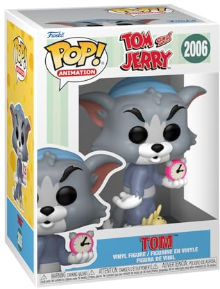 Funko POP! Animation: Tom & Jerry - Tom with Clock | Offizielles Cartoon/Animation Merch - Vinyl Sammelfigur als Regal Deko - Geschenkidee zum Geburtstag für Fans und Sammler