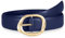 Waist Wow Ledergürtel für Damen Mode Gürtel für Damen für Jeans Hosen Kleid Leder Gürtel mit Gold Schnalle, Marineblau, M