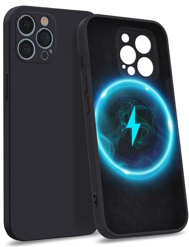 MyGadget Custodia per iPhone 13 Pro Max [ Quadrupla Protezione ] - Case in Silicone Rigido con Fodera in Microfibra - Cover Nero