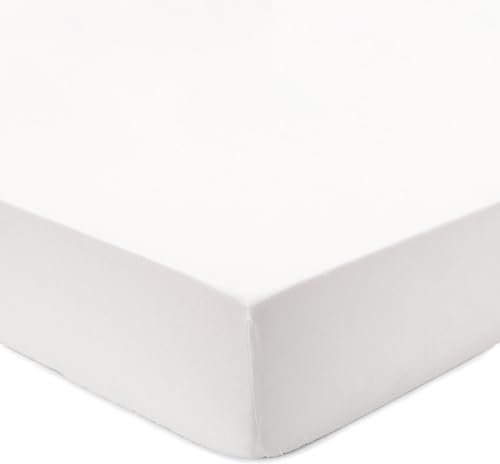 URBANARA Tolosa Spannbettlaken 140-160 x 200 cm I 50% Leinen & 50% Baumwolle I Weiches Luftiges Halbleinen Spanntuch Made in Portugal Oeko Tex Zertifiziert - Naturweiß