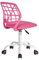 FurnitureR Esszimmer-Drehstühle, 1PC Küchenstuhl, gepolsterter Stuhl, Drehstuhl, bequemer Stuhl mit Rädern, Rückenlehne, armloser Stuhl für Esszimmer, Wohnzimmer, Rosa