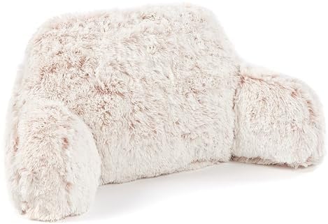 Downland Huggleland Long Hair Cuddle Cushion Reading, Back Support Cushion, Neck Pillow, Gaming Chair, Gaming, Orthopaedic Pillows, Lounging Pillow for Bed & Chair (Pink)