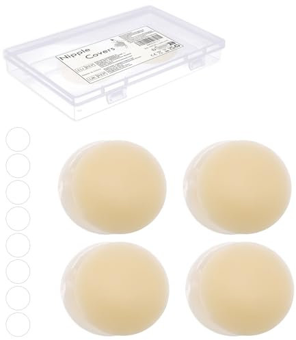 NXPUXP 4 Paires Cache Teton en Silicone,Cache-tétons Adhésifs Réutilisables en Silicone Doux,Cache Teton Femme,Autocollants Invisibles et Imperméables pour Tétons(8 cm A2)