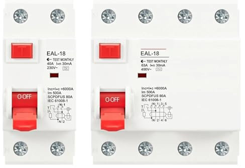 Disjoncteur différentiel électromagnétique à courant résiduel 2P 4P 300 mA, 1 pièce(2P 32A)