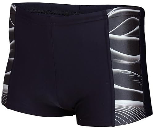 Aquarti Herren Badehose Kurz, 11307 Schwarz/Grau, 6XL