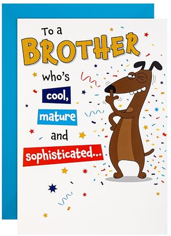 Hallmark Birthday Card For Brother, Funny, Humour, Pop Up, Dog Illustration