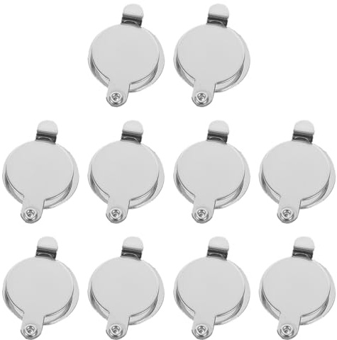 NUOBESTY 10Pcs Silver Peephole Back Covers for Front Door Privacy, 16Mm Inner Diameter Cat Covers for Home and Apartment Door Viewer Protection