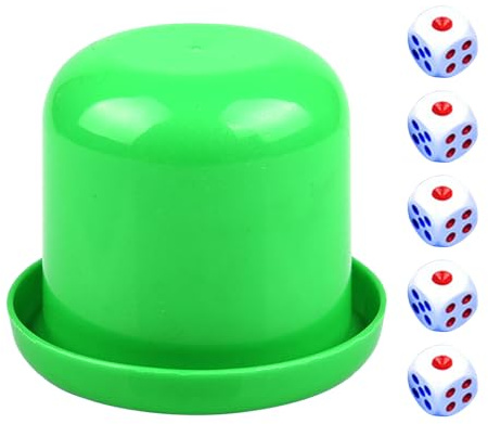 yztju diceShaker Cup Set– Bar dicePlay Setwith Lid, Includes 5 Dices Board gamesBirthday partyStacking Games| Tavern diceGames, Group partyGames, Bachelor partyGames, Drinking Game
