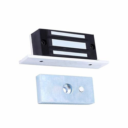 60kg/132lb Electromagnetic Lock, 12V Holding Force Electromagnet Magnetic Electric Lock Aluminum Alloy Singe Door Access Control System Mortise-Mounted for Entry Doors, Office Partitions
