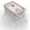 mibebestore Minicuna Plegable Blanco/Beige Volamos: Estructura + Vestidura + Colcha Desenfuntable + Colchón + Almohada