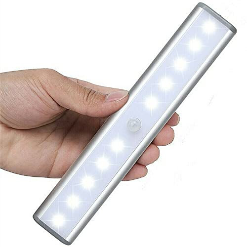 DEXILIO Motion Sensor Light, 10 LED Bulbs Battery Operated Wireless Motion Nightlight Portable Magnetic Security Closet Light Stick Up Motion Sensor Night Lights for Closets Hallway Stairway,2 Pack