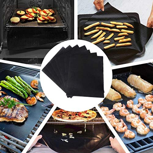 JINTN Feuille de Cuisson Lavable Réutilisable, Tapis de Cuisson Durable Papier de Cuisson Sulfurisé à Haute Température Plaque de Cuisson Antiadhésif pour Gril, Cuisson, Barbecue, Repassage-Lot de 5